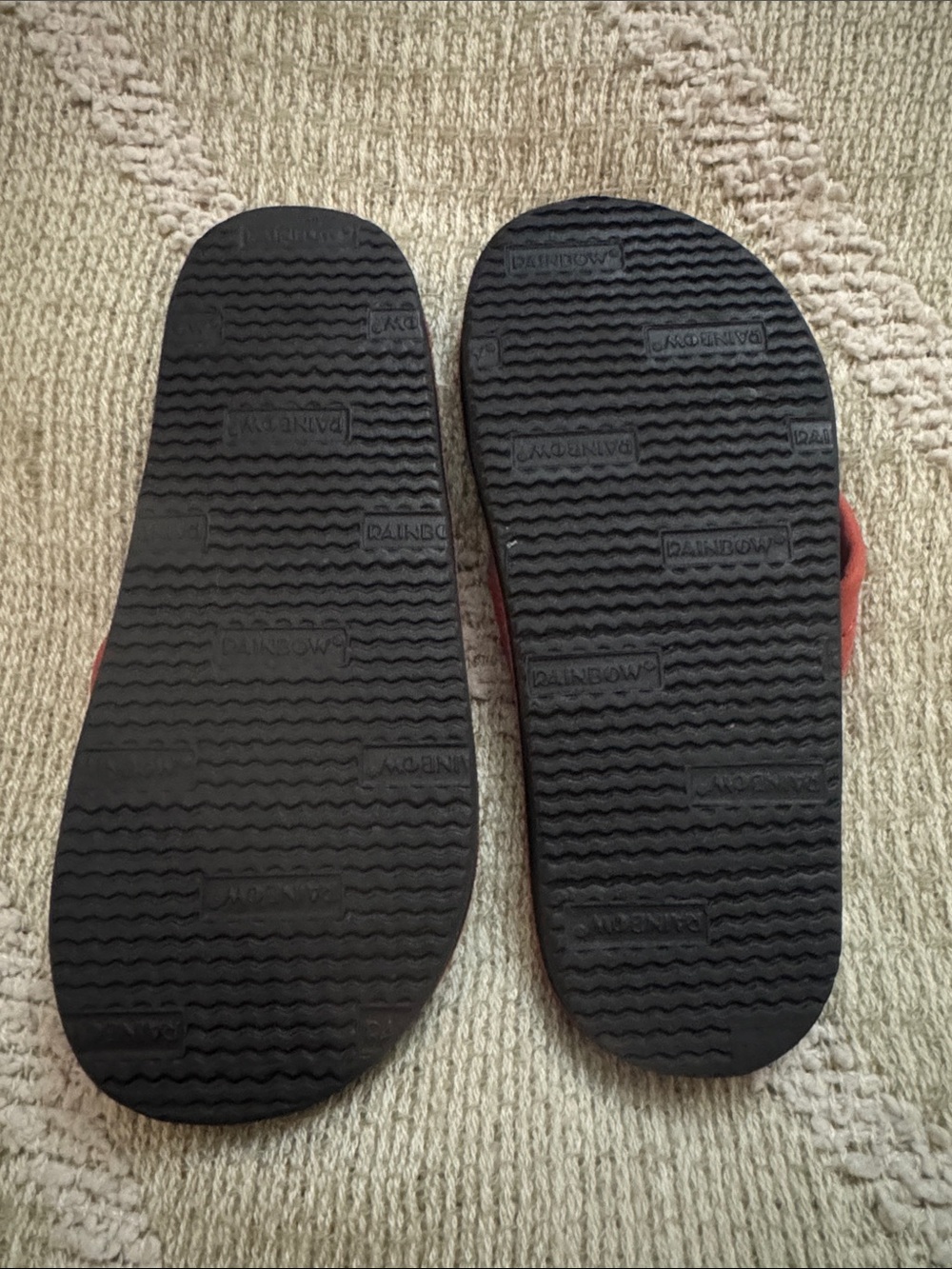 Rainbow Sandals Kids Red Leather Flip Flops Little Kid 11/12 | Beach Summer Sa - Picture 2 of 7